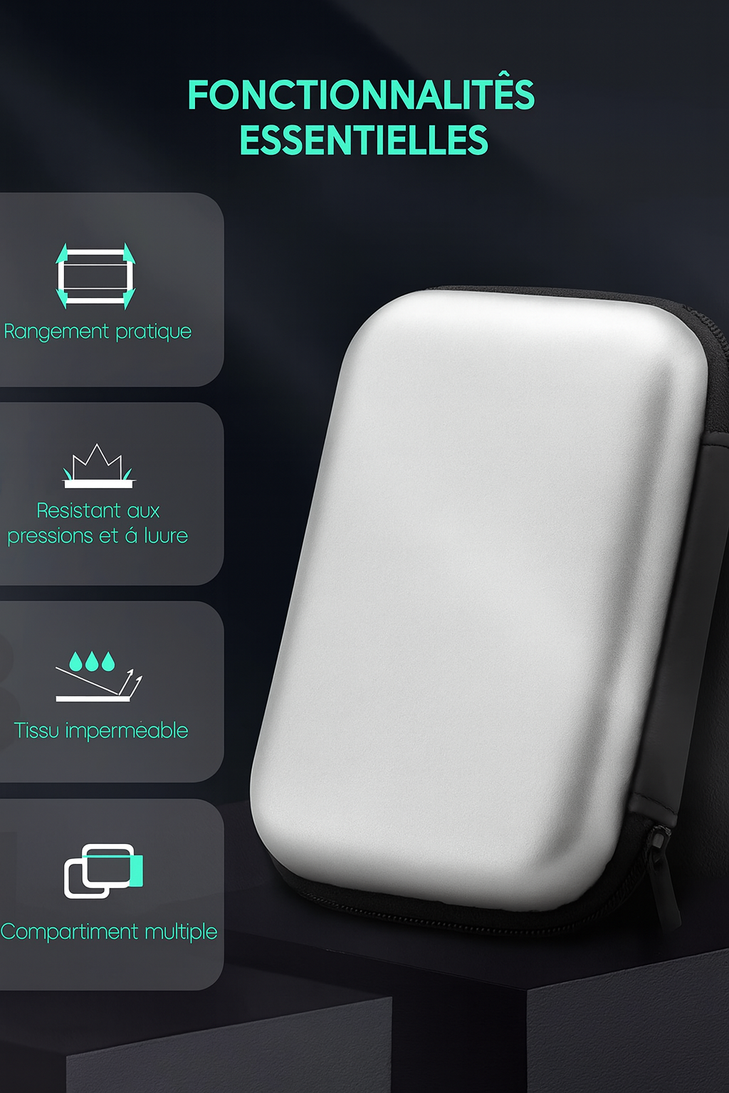 Étui de Protection EVA pour Console R36S | Compatible RG35XX, R35S & Miyoo Mini Plus | Sacoche Rétro Gaming - Data Frog