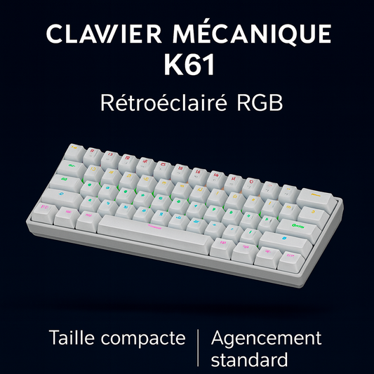 Clavier mécanique gaming – Puissance, vitesse et design RGB 60 % APAYADO K61