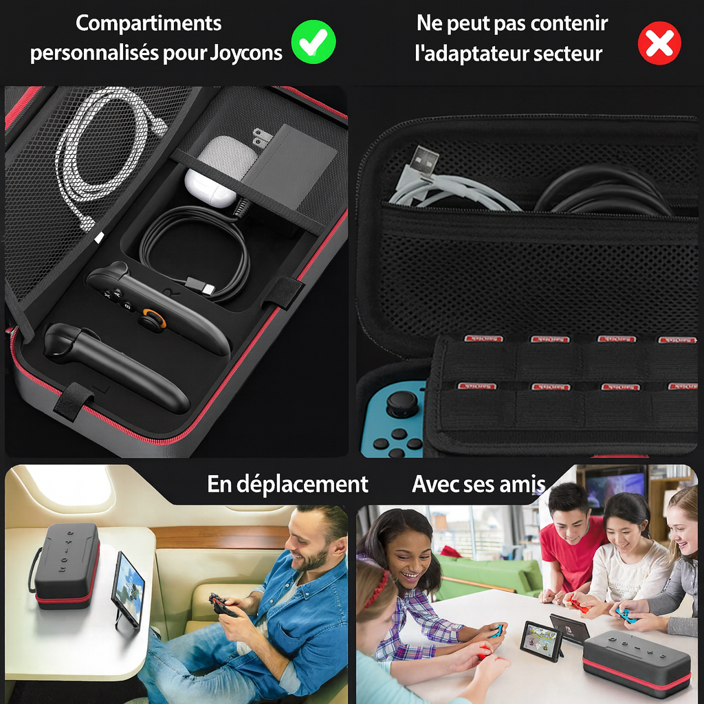 Grande Housse de Transport Étanche pour Nintendo Switch, Switch OLED & Switch 2 – Sacoche de Voyage Anti-Rayures
