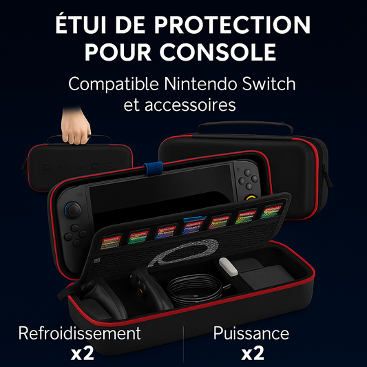 Grande Housse de Transport Étanche pour Nintendo Switch, Switch OLED & Switch 2 – Sacoche de Voyage Anti-Rayures