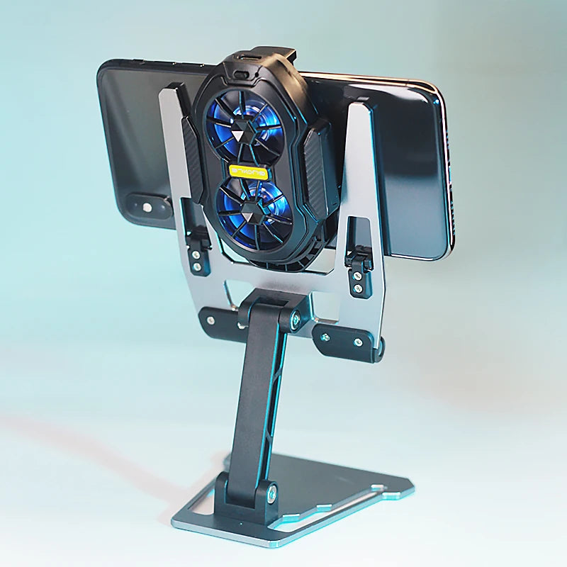 Double Ventilateur Rechargeable Ultra-Puissant pour Smartphone avec Clip & Bouton Gaming - FS01